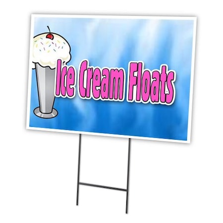 Signmission Ice Cream Floats Yard Sign & Stake outdoor plastic coroplast window, C-1216-DS-Ice Cream Floats C-1216-DS-Ice Cream Floats